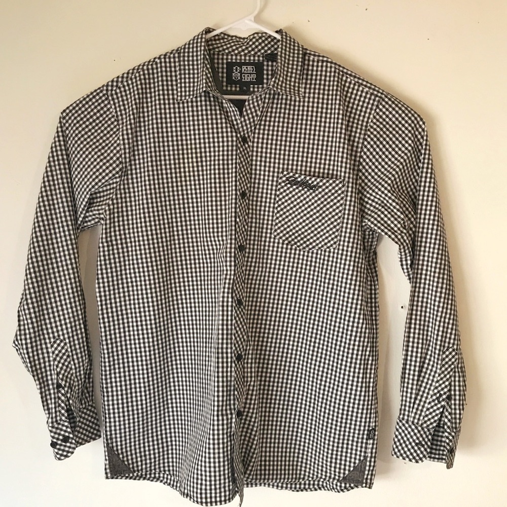 Rebel Eight Men’s Black & White Gingham Shirt